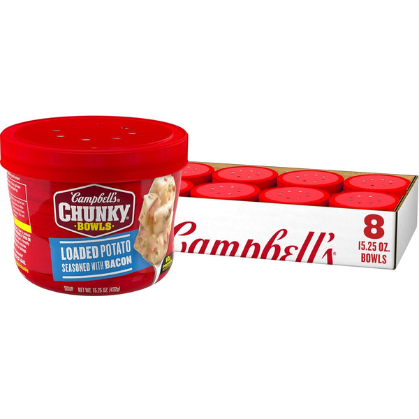 Campbell's Chunky Soup, Loaded Potato Seasoned with Bacon, 15.25 oz Microwavable Bowl