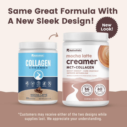NativePath Keto Coffee Creamer Powder Mocha Latte - Keto-Friendly, Non-Dairy & Low Sugar Creamer with Grass-fed Collagen