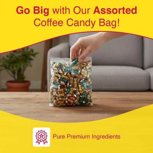 Pack, 3 Coffee Rio Assorted Coffee Candy Variety Pound Bag - Individually Wrapped Bulk Hard Candies Blended with Fresh
