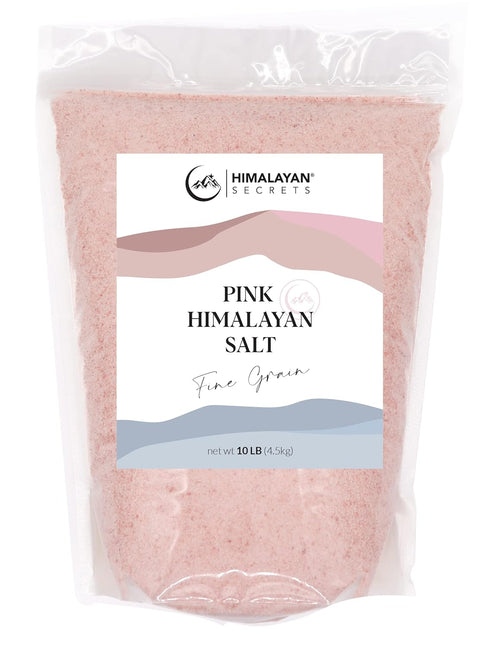 Himalayan Secrets Pink Rock Salt - 10LB - Coarse, Fine, Powder Grain Bulk Size