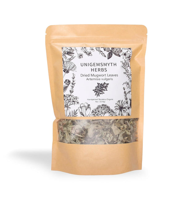 UNIGEMSMYTH Ripple Stream Mugwort herb Pure Leaves Fine Picked Bulk Nil Stem, Stalk,