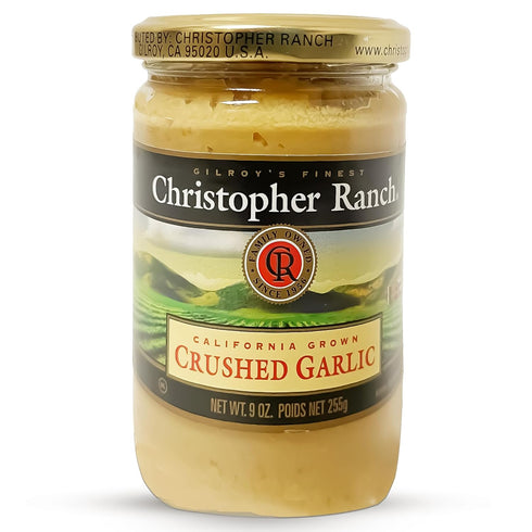 Christopher Ranch Crushed Garlic in Olive Oil | Heirloom California Garlic | 9 Oz Jar, Pack of 1