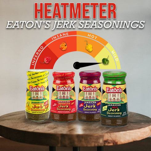 Eaton's Mild Jamaican Jerk Seasoning Easy to Use, Flavorful Caribbean Jerk Blend for Meat, Seafood, BBQ Rub, Grilled