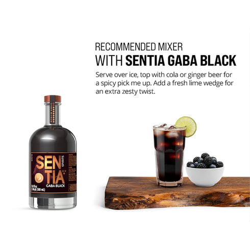 20 16.9 oz (500ml)- Sentia Gaba Black, Science-backed Non Alcoholic Functional Drink for Focus and Energy, Vegan