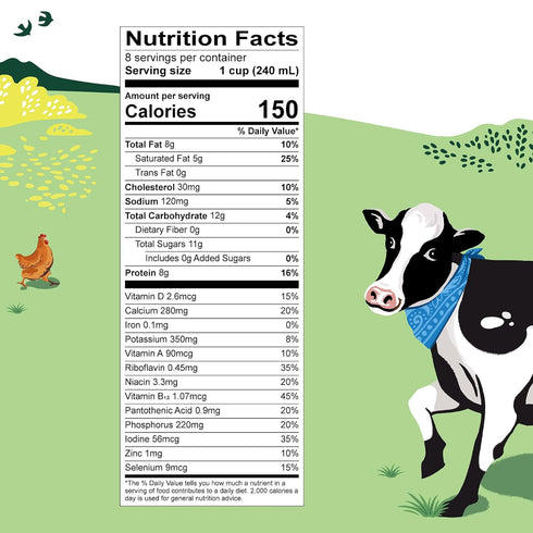 64 Oz Organic Valley, Organic Whole Milk, (Half Gallon)