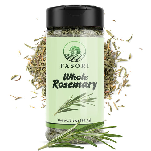 (3.5oz) Fasori Rosemary Whole Leaves Premium Dried Whole Rosemary Herb, Aromatic Mediterranean Spice for Cooking