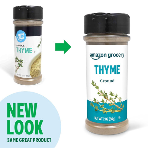 2 Oz Packaging (Pack 2) Amazon Grocery, Ground Thyme, (Previously Happy Belly, May Vary)