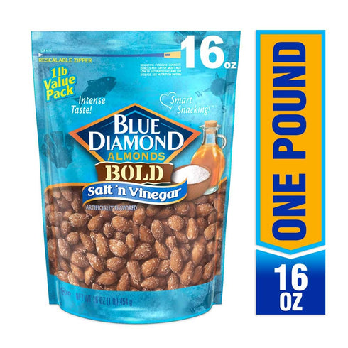 Smokehouse & Salt 'N Vinegar Flavored Blue Diamond Almonds Snack Nuts Bundle