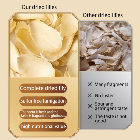 Visit the Store Bulb Bulbs 10.6oz/300g (150g*2) Dried Lily Lily Bai He Boil Soup and Congee Health Chinese Herbal Tea