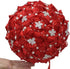 ZGHQHCDRH 10" 11 Wedding Bouquet for Bride Handmade Satin & Rhinestone Round Bouquet, Colors, Zero Maintenance
