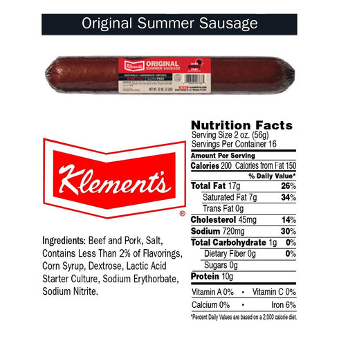 Klement's Summer 2 Original Sausage, Hardwood Smoked Pounds
