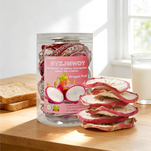 SYZJMWDY 5oz (150g) Premium Drying White Dragon Fruit Chips | Crispy Exotic Fruit Snacks