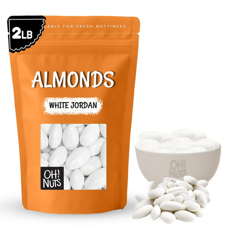 Oh! Nuts White Jordan Almonds - 2 lb - For Easter, Weddings,