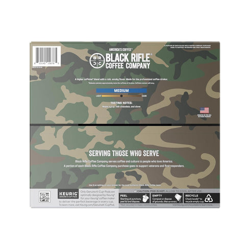 50 Count, 1.0 2.0 Black Rifle Coffee Company CAF, Medium Roast K Cups - Single Serve K Cups Coffee Pods - Kcup Pods