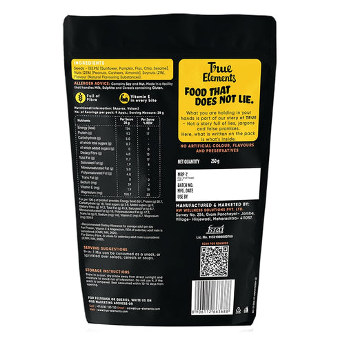 9 1 8.82 Oz True Elements in Snack Mix - Mix of Pumpkin, Watermelon, Flax, Chia, Sunflower, Peanuts, Soynuts, Almonds