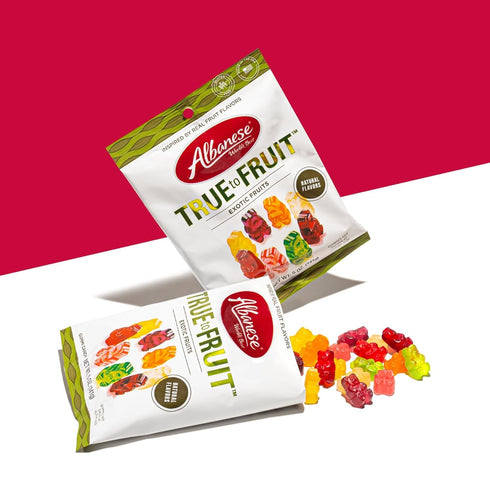 Albanese Gummies, 7.75oz World's Best True to Fruit Exotic Fruits Bag of Candy, Individually Wrapped Soft & Chewy Candy