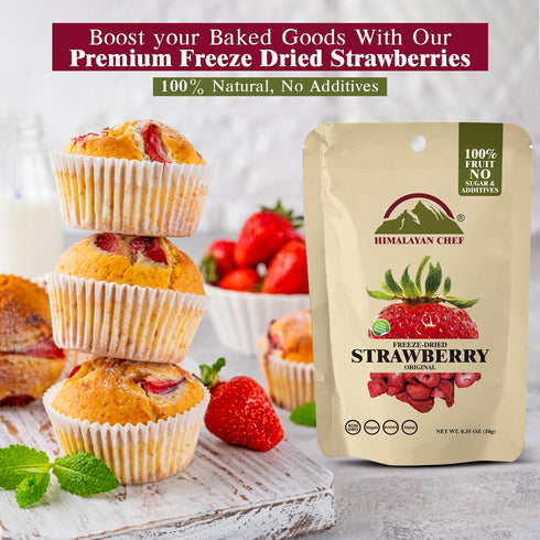 10g Himalayan Chef Freeze-Dried Strawberry | Organic Drieds Fruit Snacks, Healthy Fruits Snack for Kids & Adults