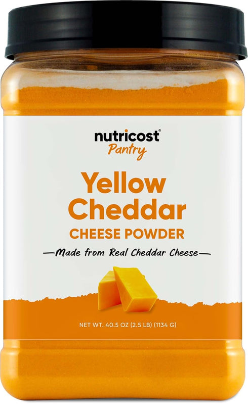 Nutricost Pantry Yellow Cheddar Cheese Powder (2.5 Pounds Per Bottle) - Powdered