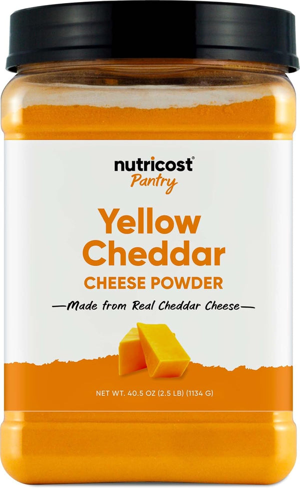 Nutricost Pantry Yellow Cheddar Cheese Powder (2.5 Pounds Per Bottle) - Powdered