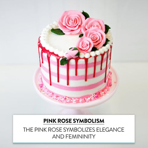 5 Count Global Sugar Art Edible Exquisite Rose & Leaf Tray Sugar Cake Flowers, Pink Unwired, by Chef Alan Tetreault