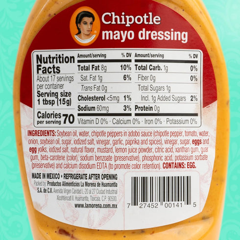 8.8oz (1 (Pack 2) La Morena Chipotle Mayo Dressing, Perfect for Salads, Sandwiches, Tacos and More, unit)