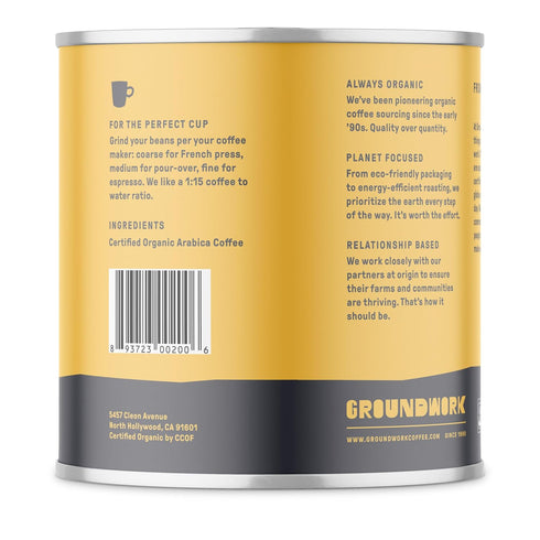 16oz (Pack 1) GROUNDWORK Black Gold Whole Bean Coffee Dark Roast Blend - USDA Organic Signature Blend Coffee Beans