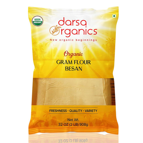 Darsa Organics Gram Flour - 2 lb Besan, Premium Grade USDA Organic