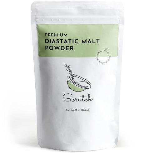 Scratch Diastatic Malt Powder for Baking, 10oz Dried Barley Malt for Bread, Premium Baking Ingredients