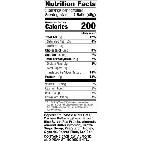 7.94 oz Nature Valley Oat and Nut Protein Granola Balls, Oats and Honey, Protein Snacks
