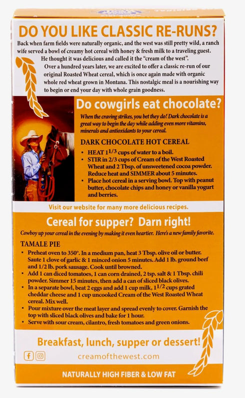 Cream of the West 100% 24 OZ Organic Roasted Wheat Hot Cereal