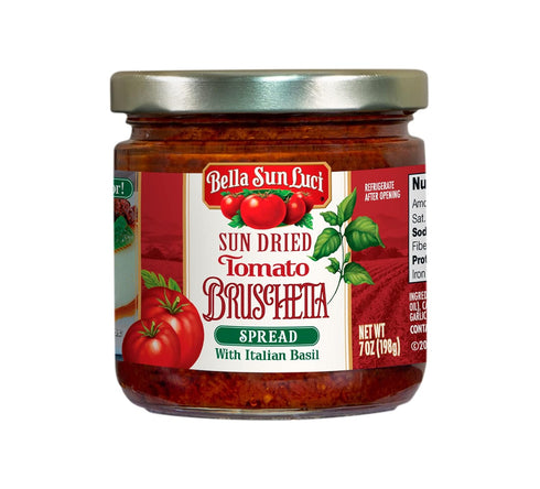 Bella Sun Luci Sun Dried Tomato Bruschetta Spread with Italian Basil, Mediterranean
