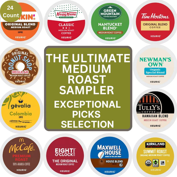 BREWANA Medium Roast Coffee K-Cups Sampler Variety, Includes Nantucket Blend, Orignal Blend, Eight