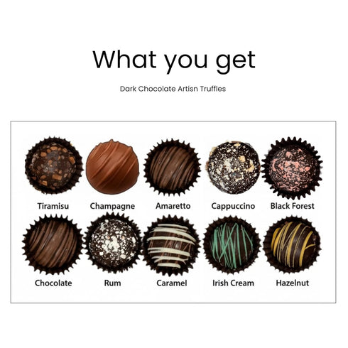 (24 ANDY ANAND CHOCOLATIER Luxurious Dark Chocolate Truffles Gift Box - Handmade Gourmet Chocolate Assortments, Gluten