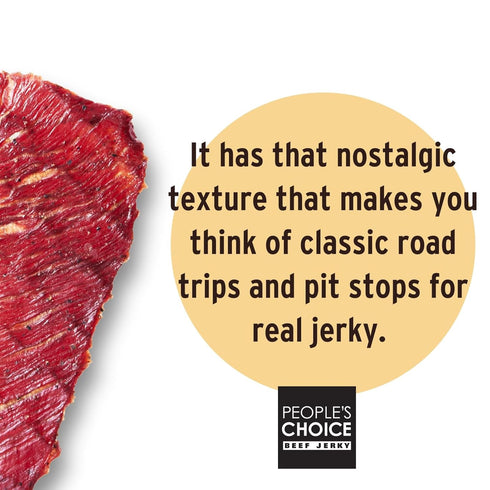 9g 15 Count, 19.2 oz Peoples Choice Beef Jerky Original Big Slab Whole Muscle, Thin-Sliced, Slab Jerky Texture Protein