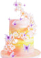 Pack of 30 Purple Mixed Size 3D Waterproof Butterfly Cupcake Toppers for Girls Women's Birthday Party Decorations