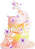 Pack of 30 Purple Mixed Size 3D Waterproof Butterfly Cupcake Toppers for Girls Women's Birthday Party Decorations