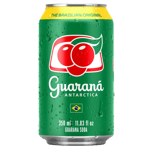 11.83 oz (Pack 12) Guarana Antarctica, The Brazilian Original Guarana Soda, Regular, fl