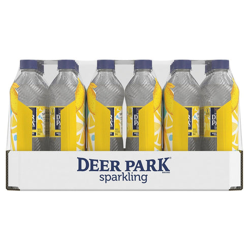 24 Count, 16.9 Deer Park Sparkling Water, Lively Lemon, Fluid Ounce