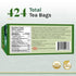 4-Pack, 106-Count Packs Uncle Lee's Organic Green Tea Bags Super Bright & Refreshing, Lightly Caffeinated Bulk Tea