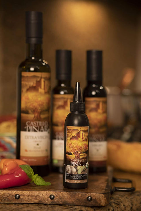 3-Pack 150ml Castillo de Pinar Ginger Balsamic Reduced Vinegar, Non GMO