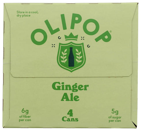4pk, 12 OLIPOP Ginger Ale Prebiotic Soda FZ
