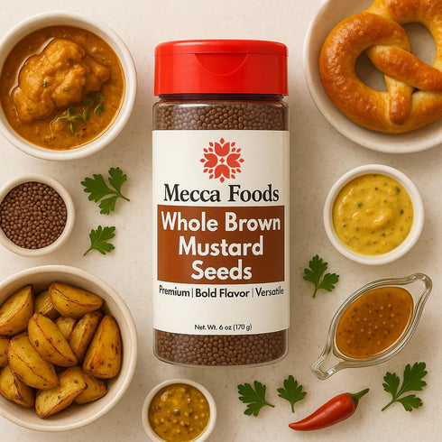 6 oz Packed Brown Mustard Seeds PET Jar Whole Mustard Seed Spice for Cooking, Pickling, Indian Cuisine & Homemade