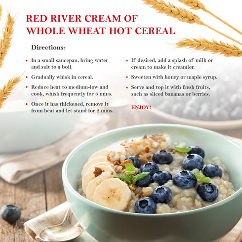 (2lbs 908g) (1-Pack) Red River Cereal - Cream of Whole Wheat Hot Cereal / Made in Canada at Arva Flour Mills - All