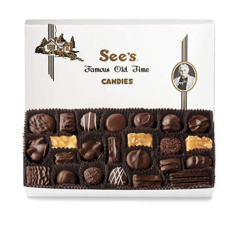 See's Candies Dark Chocolates (1 Pound, White Wrap)