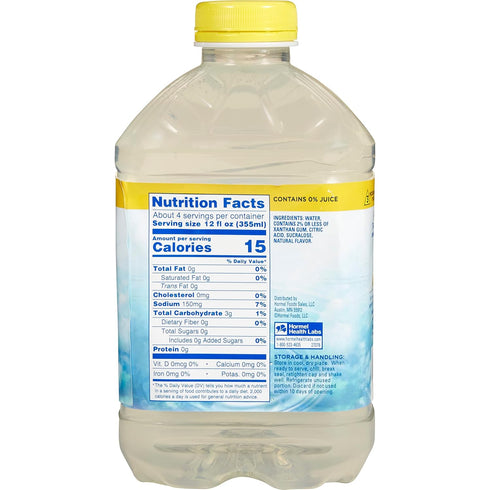 46 oz. 27076 Thick & Easy Hydrolyte Thickened Water Bottle Lemon Flavor Ready to Use Honey Consistency, - ONE Bottle