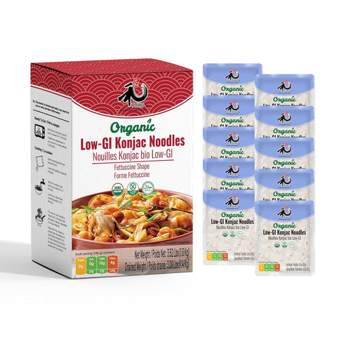 YUHO Organic Konjac Shirataki Fettuccine Noodle, 10 Packs, Closer to Pasta Gluten