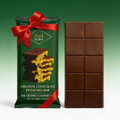 (7oz 200g) Rah Dubai Chocolate Bar Pistachio | Crunchy Loaded Viral Knafeh Chocolate Dubai with Pistachio Cream