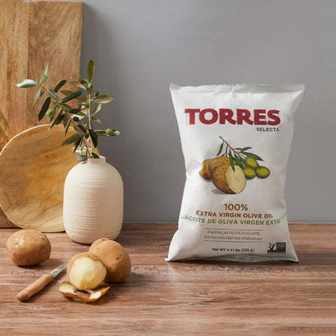 1.41 oz. (Pack 6) TORRES Selecta Gourmet Potato Chips - Snack Size Small Batch Artisan Kettle Chips - Extra Virgin