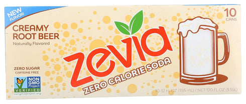 10pk, 12 Zevia Creamy Root Beer FZ