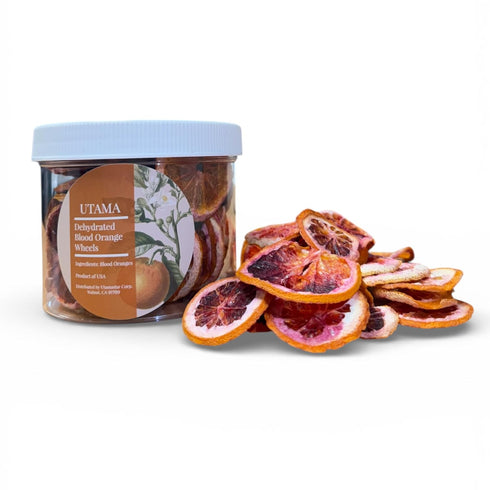 Utama 30+ Dehydrated Blood Orange Slices Dried Citrus Wheels for Cocktails, Garnishes, Crafts, and Decorations - MADE